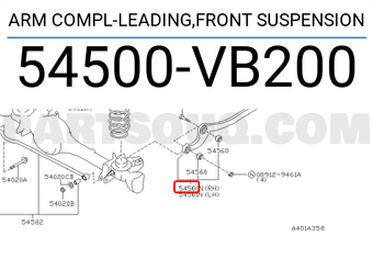 Nissan 54500VB200 ARM COMPL-LEADING,FRONT SUSPENSION