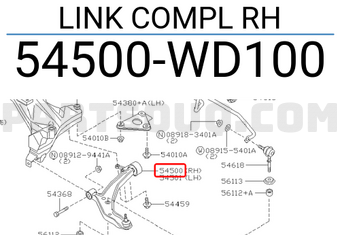 Nissan 54500WD100 LINK COMPL RH