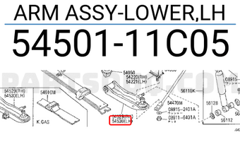 Nissan 5450111C05 ARM ASSY-LOWER,LH