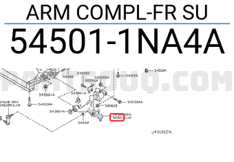 Nissan 545011NA4A ARM COMPL-FR SU