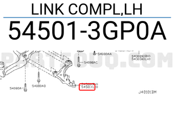 Nissan 545013GP0A LINK COMPL,LH