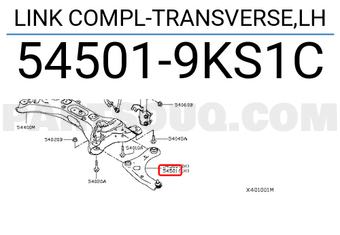 Nissan 545019KS1C LINK COMPL-TRANSVERSE,LH