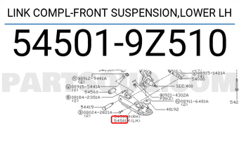 Nissan 545019Z510 LINK COMPL-FRONT SUSPENSION,LOWER LH