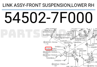 Nissan 545027F000 LINK ASSY-FRONT SUSPENSION,LOWER RH