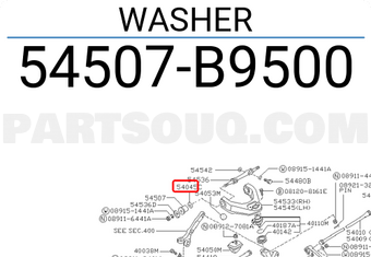 Nissan 54507B9500 WASHER