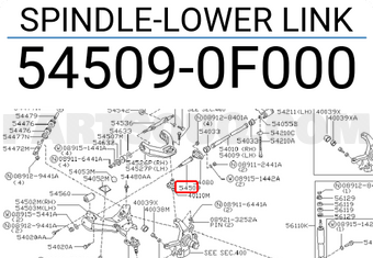 Nissan 545090F000 SPINDLE-LOWER LINK