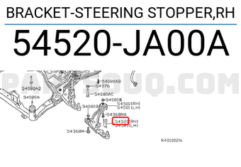 Nissan 54520JA00A BRACKET-STEERING STOPPER,RH