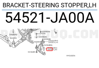 Nissan 54521JA00A BRACKET-STEERING STOPPER,LH