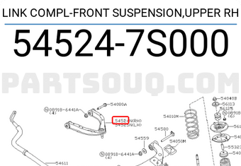Nissan 545247S000 LINK COMPL-FRONT SUSPENSION,UPPER RH