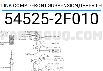 Nissan 545252F010 LINK COMPL-FRONT SUSPENSION,UPPER LH