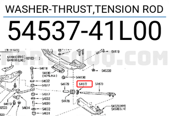 Nissan 5453741L00 WASHER-THRUST,TENSION ROD