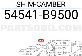 Nissan 54541B9500 SHIM-CAMBER