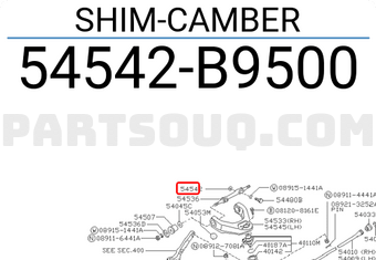 Nissan 54542B9500 SHIM-CAMBER