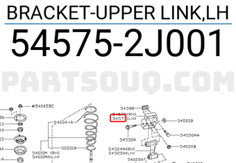 Nissan 545752J001 BRACKET-UPPER LINK,LH