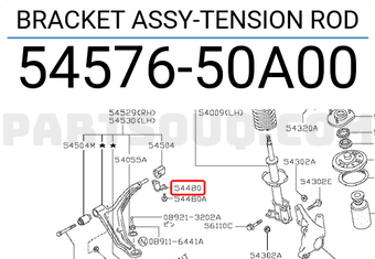 Nissan 5457650A00 BRACKET ASSY-TENSION ROD