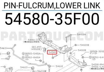 Nissan 5458035F00 PIN-FULCRUM,LOWER LINK