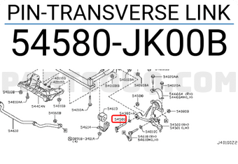 Nissan 54580JK00B PIN-TRANSVERSE LINK