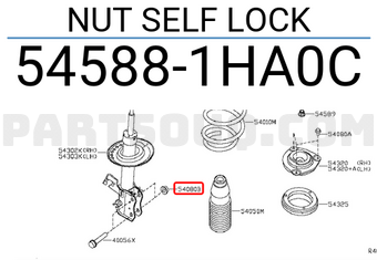 Nissan 545881HA0C NUT SELF LOCK