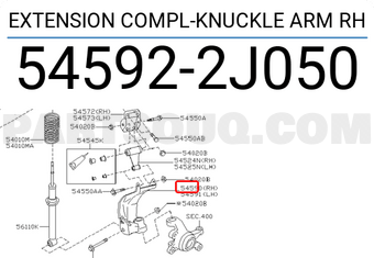 Nissan 545922J050 EXTENSION COMPL-KNUCKLE ARM RH