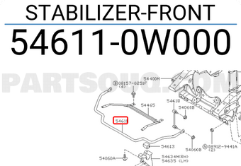 Nissan 546110W000 STABILIZER-FRONT