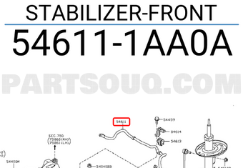 Nissan 546111AA0A STABILIZER-FRONT
