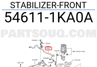 Nissan 546111KA0A STABILIZER-FRONT