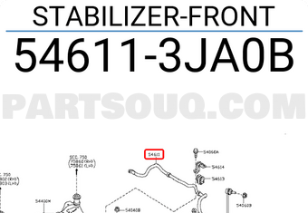 Nissan 546113JA0B STABILIZER-FRONT