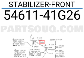 Nissan 5461141G26 STABILIZER-FRONT