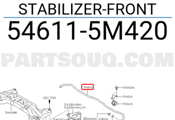 Nissan 546115M420 STABILIZER-FRONT