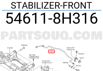 Nissan 546118H316 STABILIZER-FRONT