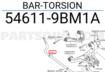 Nissan 546119BM1A BAR-TORSION