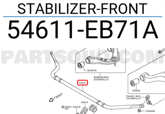 Nissan 54611EB71A STABILIZER-FRONT
