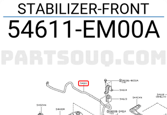 Nissan 54611EM00A STABILIZER-FRONT