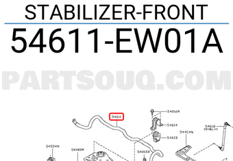 Nissan 54611EW01A STABILIZER-FRONT