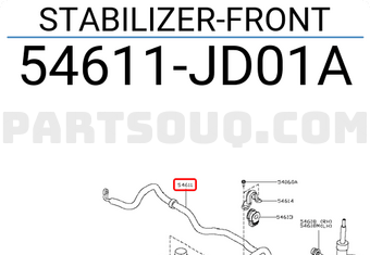 Nissan 54611JD01A STABILIZER-FRONT