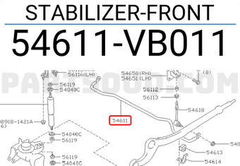 Nissan 54611VB011 STABILIZER-FRONT