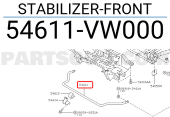 Nissan 54611VW000 STABILIZER-FRONT