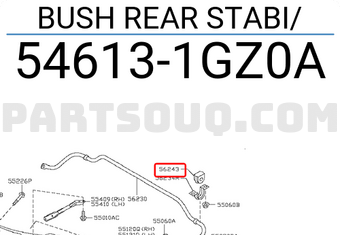 Nissan 546131GZ0A BUSH REAR STABI