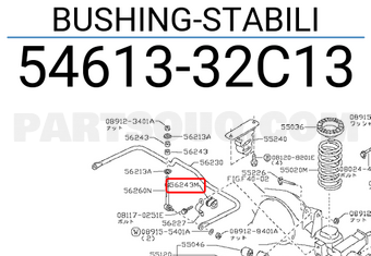 Nissan 5461332C13 BUSHING-STABILI
