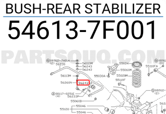 Nissan 546137F001 BUSH-REAR STABILIZER