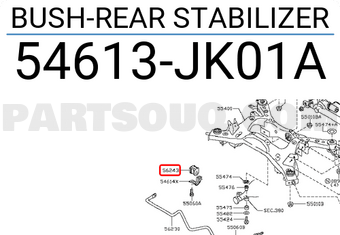 Nissan 54613JK01A BUSH-REAR STABILIZER