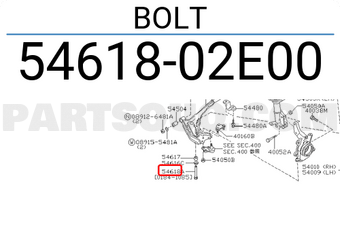 Nissan 5461802E00 BOLT