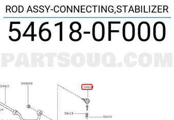 Nissan 546180F000 ROD ASSY-CONNECTING,STABILIZER