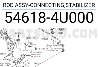 Nissan 546184U000 ROD ASSY-CONNECTING,STABILIZER