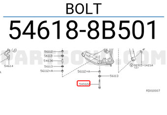 Nissan 546188B501 BOLT