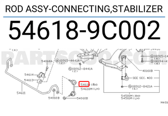 Nissan 546189C002 ROD ASSY-CONNECTING,STABILIZER