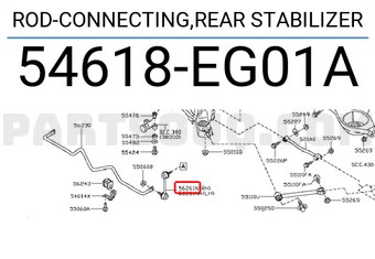 Nissan 54618EG01A ROD-CONNECTING,REAR STABILIZER