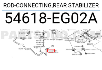 Nissan 54618EG02A ROD-CONNECTING,REAR STABILIZER