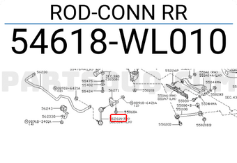 Nissan 54618WL010 ROD-CONN RR