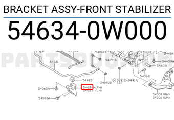 Nissan 546340W000 BRACKET ASSY-FRONT STABILIZER